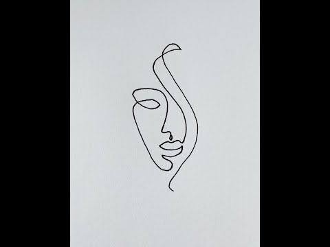 One line drawing face