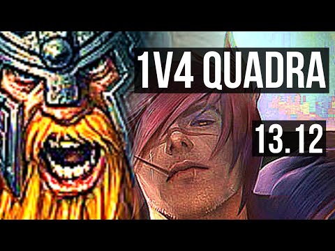 OLAF vs SETT (TOP) | 1v4 Quadra, 9 solo kills, Legendary, 13/2/4 | EUW Master | 13.12