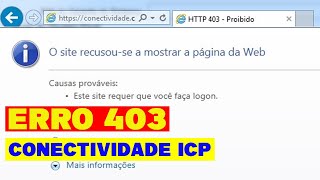 ERRO 403 CONECTIVIDADE SOCIAL ICP - PÁGINA NÃO PODE SER EXIBIDA