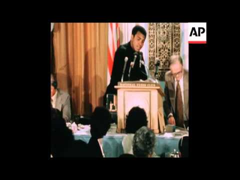 SYND 28 8 76 MUHAMMAD ALI AND KEN NORTON PRESS CONFERENCE