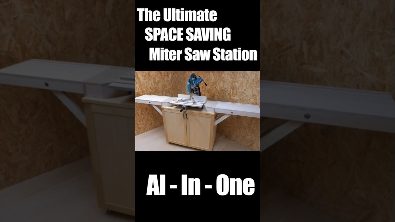 The Ultimate SPACE SAVING Miter Saw Station | All-In-One Workshop Upgrade