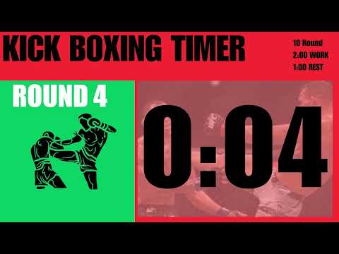 10 Round Kick Boxing Match Training Workout Timer - 10 x 3min with 1 min Rest