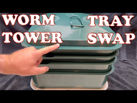 How To Add A New Inoculated Worm Tray To A Worm Tower | VermiHut Vermicompost Worm Farm