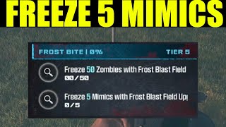 How to freeze 5 mimics with frost blast field upgrade MWZ | Frost bite mission guide