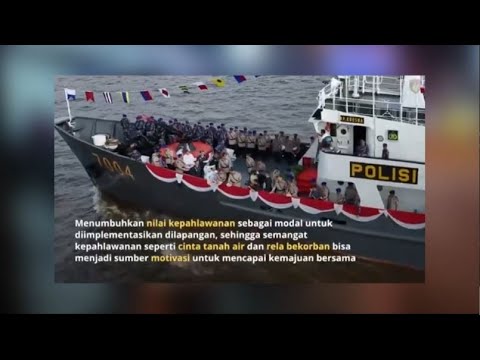 KORPOLAIRUD BAHARKAM POLRI UPACARA TABUR BUNGA DILAUT