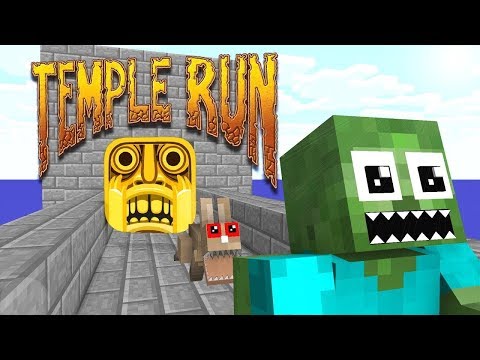 Monster School   TEMPLE RUN CHALLENGE   Minecraft Animation