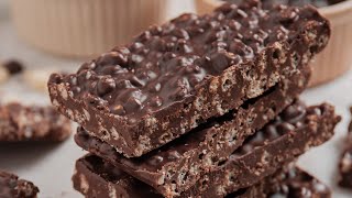 חטיף שוקולד ופצפוצי אורז ב- 4 מצרכים | Crispy Chocolate Rice Cake Bars