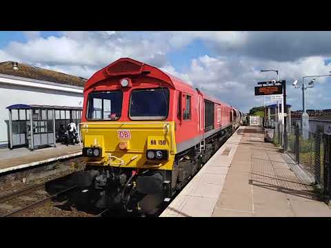DB Class 66 66150 passes Exeter St Thomas