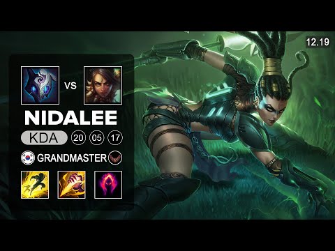 Nidalee vs Kindred Jungle - KR Grandmaster - Patch 12.19 Season 12