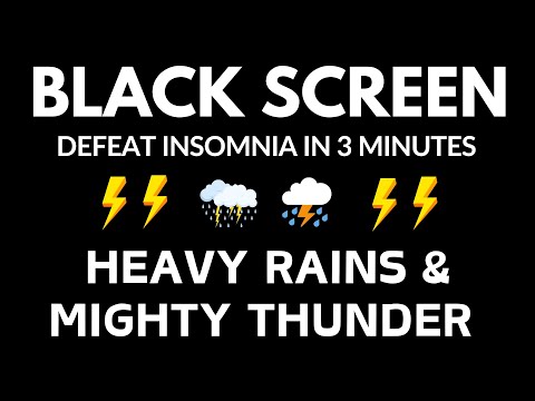 Defeat Insomnia in 3 Minutes ⛈️ Calm Your Mind to Fall Asleep Fast Relief Stress, Insomnia No Ads
