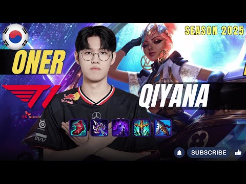 T1 Oner QIYANA vs AATROX Jungle - Patch 25.24 KR Ranked | lolrec