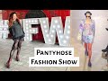 Vancouver Fashion Week In Wolford Netting Pantyhose Nylons Tights Stockings Fishnet Hosiery Model