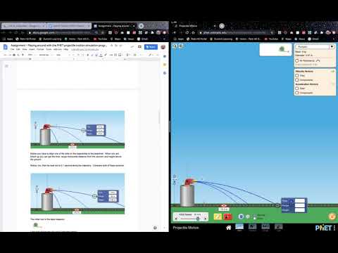 Using Phet Projectile Simulation Type 1 Trajectories