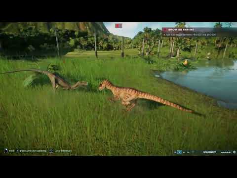 raptor vs proceratosaurus (jurassic world evolution 2)