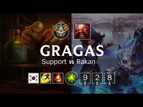 Gragas Support vs Rakan - KR Challenger Patch 8.21