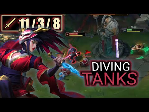 Making Tower Diving TANKS with Akali Top look Easy - Akali vs Shen (Full gameplay)  | Care4Dash