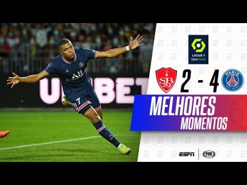 Gols e lances de Brest x PSG