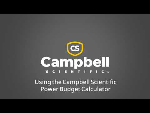 Using the Campbell Scientific Power Budget Calculator