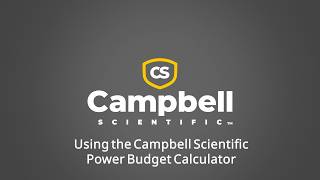 using the campbell scientific power budget calculator