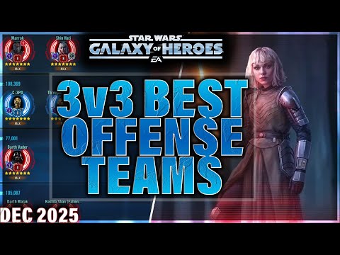 BEST 3v3 OFFENSE TEAMS (December 2025) #starwars #galaxyofheroes #grandarena #gac #swgoh