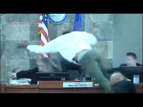 Video shows man attack district court judge during sentencing
