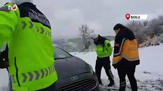 Göynük'te Çalışan Sağlık Personelini Taşıyan Araç Mudurnu'da Kaza Yaptı