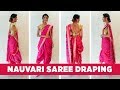 How To Wear A Nauvari Saree Maharashtrian Saree Draping Ganesh Puja Saree