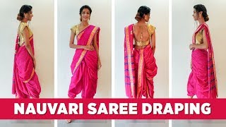 How to Wear a Nauvari Saree - Maharashtrian Saree 