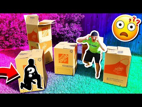 MYSTERY BOX FORT HIDE & SEEK CHALLENGE!