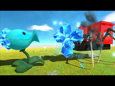 Snow Pea and Peashooter VS Choo Choo Charles - Animal Revolt Battle Simulator