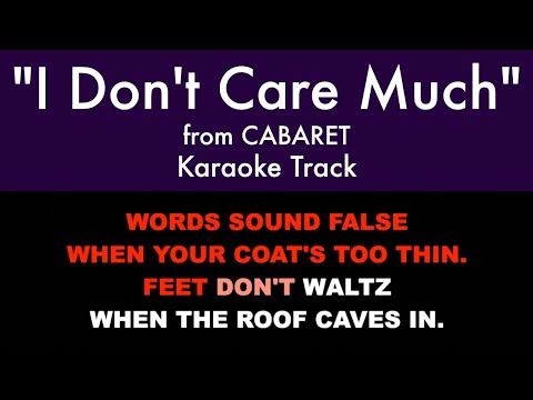 "I Don't Care Much" from Cabaret - Karaoke Track with Lyrics on Screen