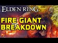 ELDEN RING Fire Giant Breakdown Weakness Stats Moveset