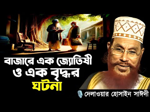 বাজারে এক জ্যোতিষী ও এক বৃদ্ধর মজার চমৎকার ঘটনা || Delwar Hossain Sayeedi New Waz Saidi Waz Mahfil