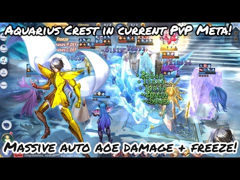 Saint Seiya: Awakening (KOTZ) - Aquarius Crest in Current PvP Meta! Massive Auto AOE Damage+Freeze!