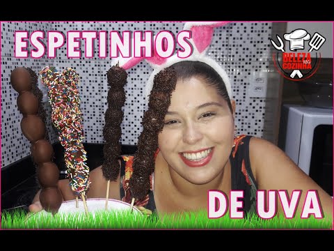 ESPETINHOS DE UVA COM CHOCOLATE (RECEITA DE PASCOA)