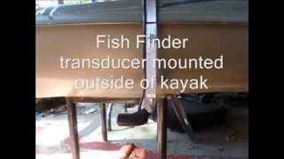 $4 Kayak Transducer Mount - Lowrance Elite 4x HDI - Fish Finder Transducer mount outside of kayak!