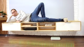 How To Build A Floating Media Console - TV Stand Tutorial | Floating Entertainment Center