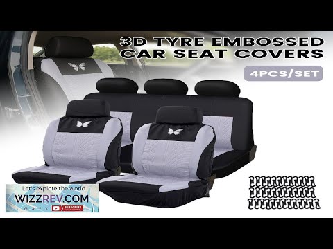 3D Tyre Embossed Car Seat Covers Full Set Airbag Compatible Breathable Fabric