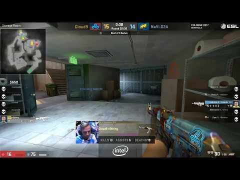 nothing 1v1 clutch | Cloud9  vs Navi | ESL One Cologne 2017 - Semifinal | Overpass
