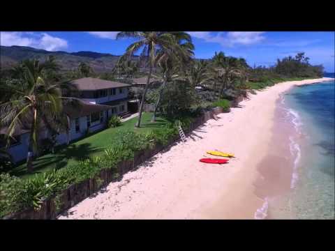 Mokuleia, North Shore, HI, Beachfront home for sale with 115' of ocean frontage on Crozier Dr.