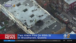 Firefighter Injured Battling Queens Blaze