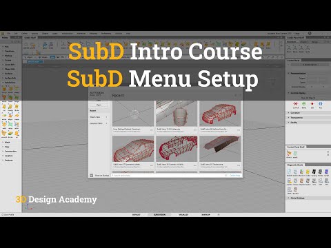 Autodesk Alias Tutorials, SubD Intro 2 - SubD Menu Setup