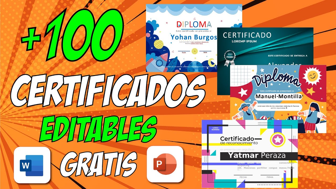 🎓CERTIFICADOS en WORD para EDITAR GRATIS | DIPLOMAS en WORD para editar |✅¡más de 100 modelos!✅