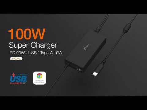 Мережевий зарядний пристрій J5create Super Charger 100W Black (JUP2290C-EN)