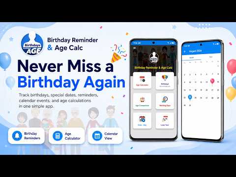 Birthday Reminder & Age Calc video thumbnail
