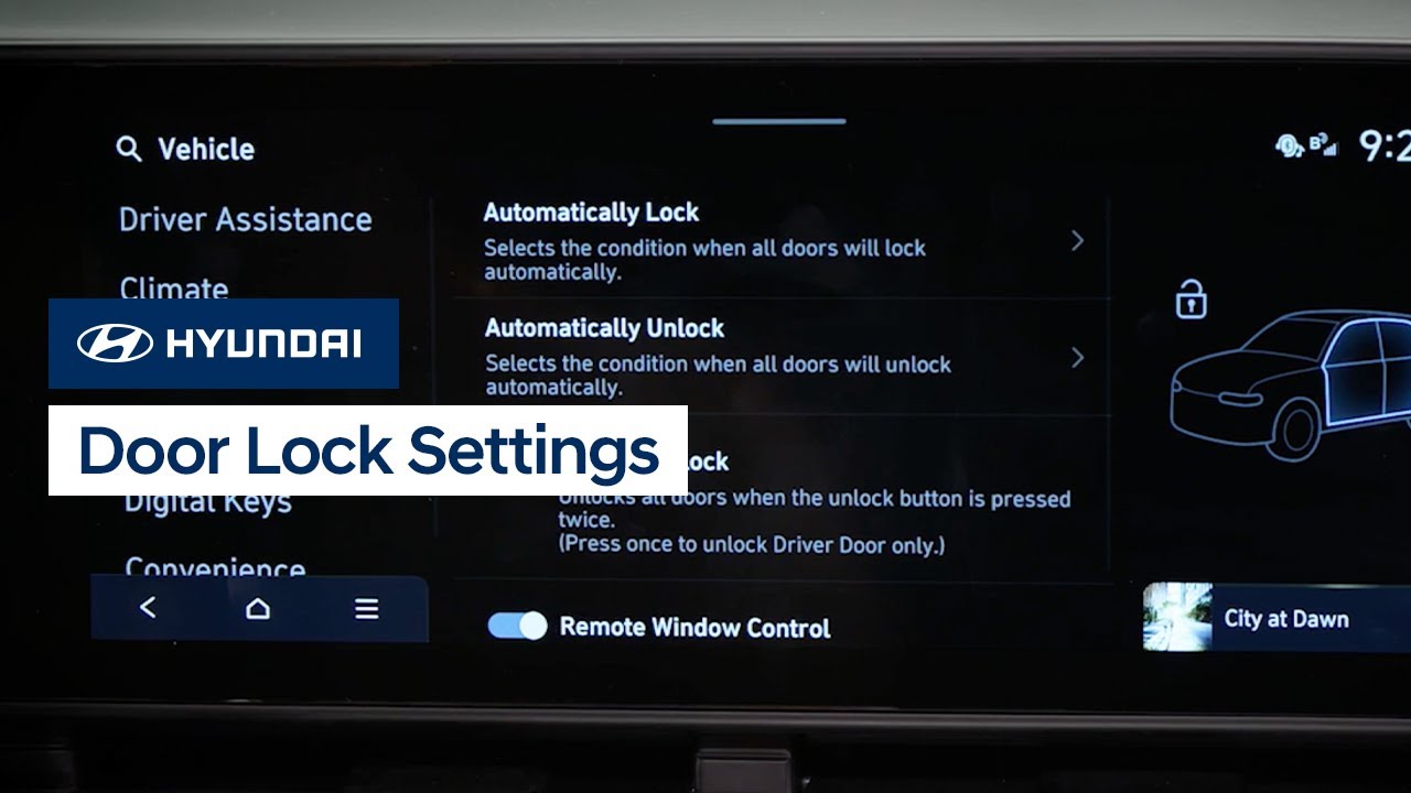 Door Lock Settings for ccNC Touchscreens | Hyundai