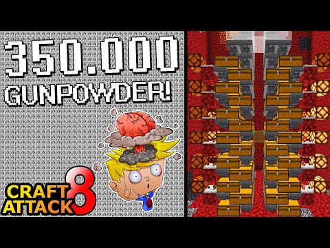 350,000 Gunpowder Storage!  + Redstone level indicator!  - Minecraft Craft Attack 8 #205