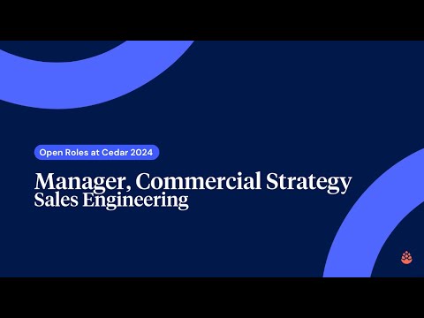Open Roles at Cedar - Manager, Commercial Strategy ... - YouTube