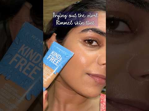Trying out the rimmel skin tint in the shade Golden beige 😍 #rimmel #skintint #viralshorts