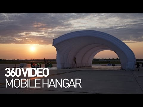 Modello 3D stand hungar gonfiabile ad aria - 360 video - Solar Impulse assembles the Mobile Hangar